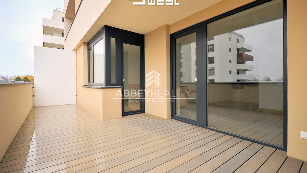 Moderný čiastočné zariadený 2-izbový byt v novostavbe WEST III.etapa Bytový dom L B.2.3 s priestrannou terasou