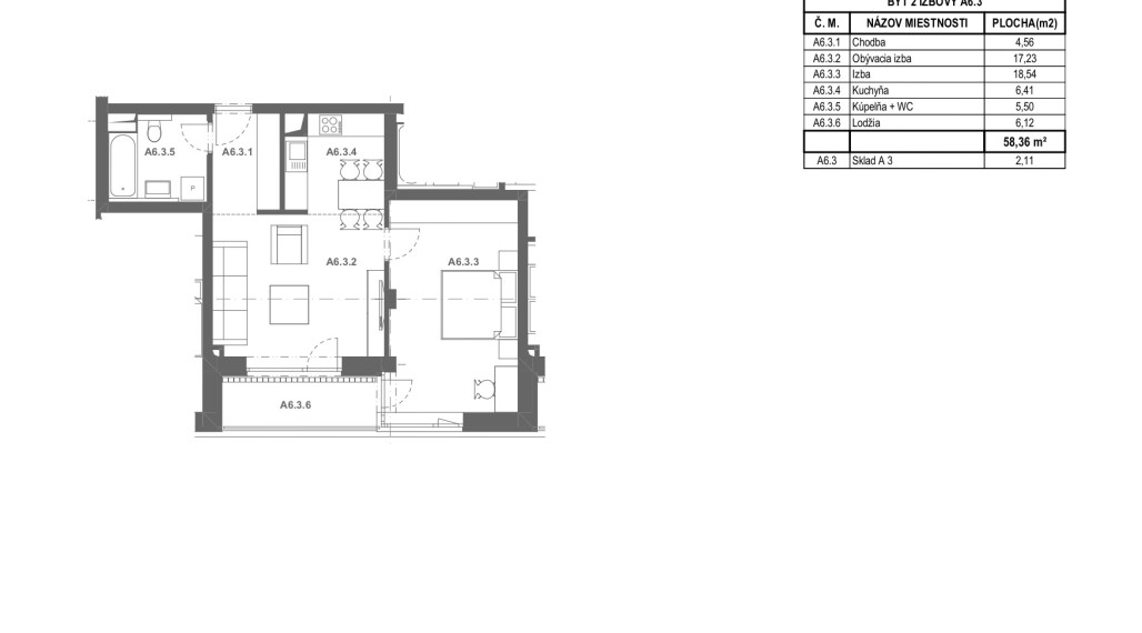 Galanta WEST 2-izbový byt v bytovom dome M A.6.3.