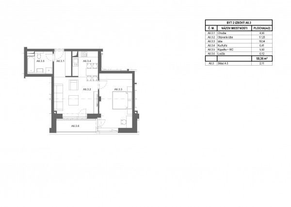 Moderný 2-izbový byt v novostavbe WEST III.etapa Bytový dom L A.2.3 s terasou